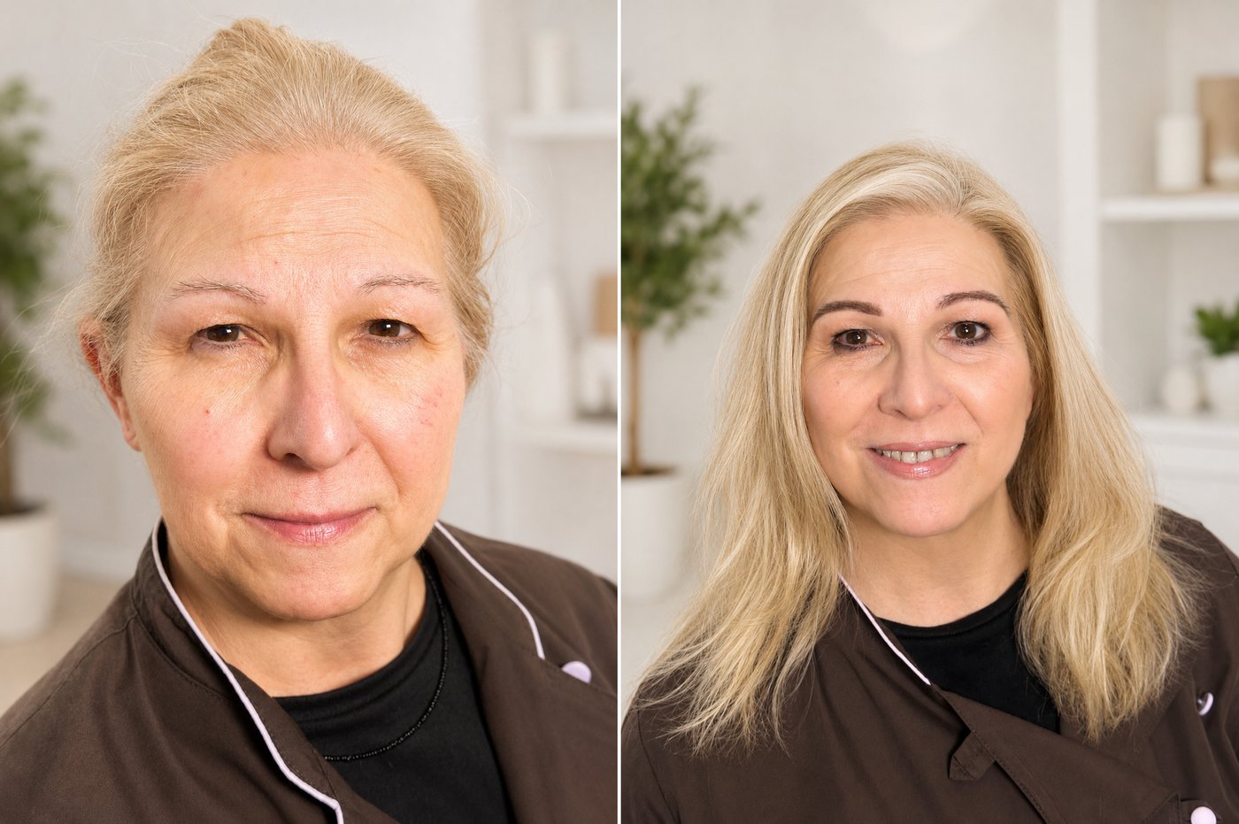 Prima e dopo: trucco naturale fresco per il giorno